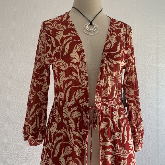 Rust & Cream Robe/Cover Up - Picture 2 of 5